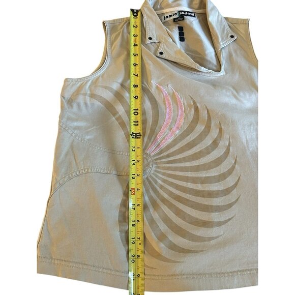Jamie Sadock Women's Golf Shirt Size Medium Stretch 100% Cotton Embroidered Tank - Picture 5 of 8